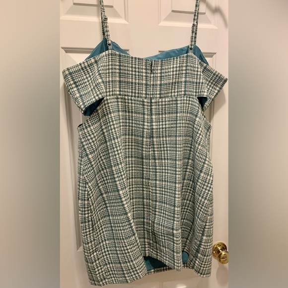 Forever 21 Plus Size Teal Tweed a-line Sheath Tunic Dress with midriff cutout - Picture 3 of 6